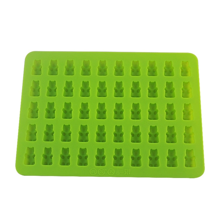 2 PCS 50 Holes Small Bear Chocolate Tray Silicone Mold Cookie Mold Candy Mold, Random Color Delivery, Size: 19*13.7*1cm