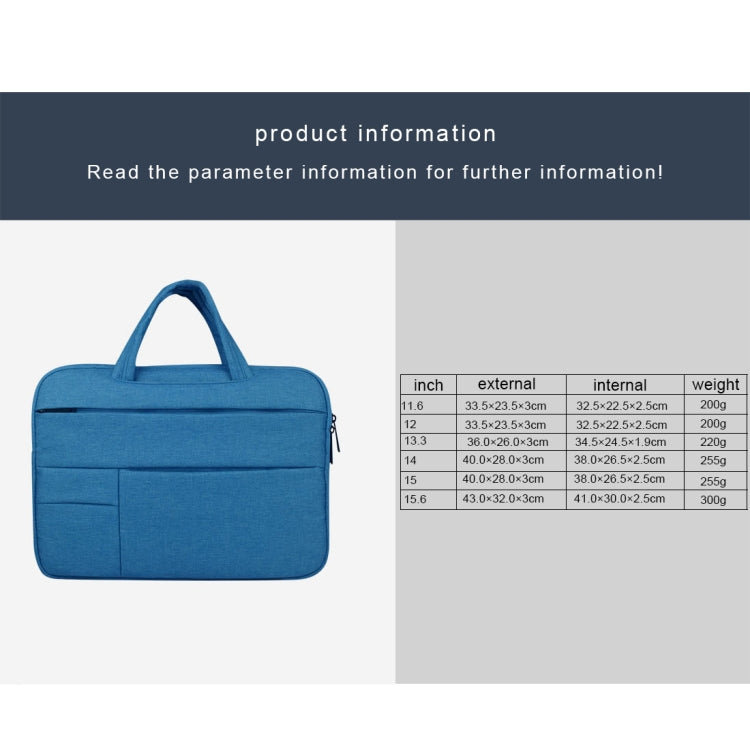 Universal Multiple Pockets Wearable Oxford Cloth Soft Portable Leisurely Handle Laptop Tablet Bag, For 13.3 inch and Below Macbook, Samsung, Lenovo, Sony, DELL Alienware, CHUWI, ASUS, HP (Blue)