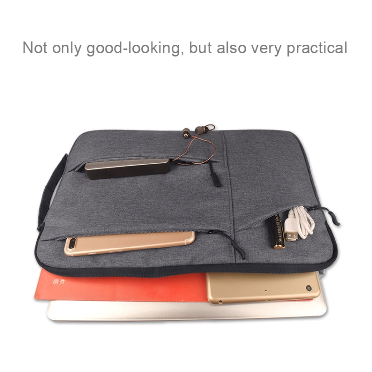 Universal Multiple Pockets Wearable Oxford Cloth Soft Portable Simple Business Laptop Tablet Bag, For 15.6 inch and Below Macbook, Samsung, Lenovo, Sony, DELL Alienware, CHUWI, ASUS, HP (Light Grey)