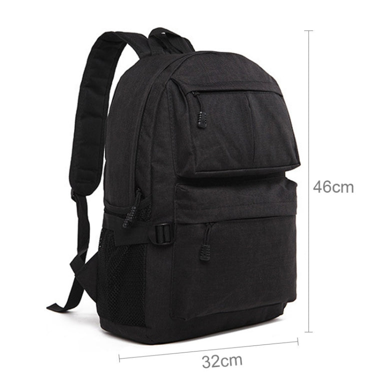 Universal Multi-Function Oxford Cloth Laptop Shoulders Bag Backpack with External USB Charging Port, Size: 46x32x12cm, For 15.6 inch and Below Macbook, Samsung, Lenovo, Sony, DELL Alienware, CHUWI, ASUS, HP(Black)