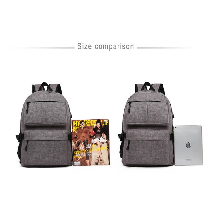 Universal Multi-Function Oxford Cloth Laptop Shoulders Bag Backpack with External USB Charging Port, Size: 46x32x12cm, For 15.6 inch and Below Macbook, Samsung, Lenovo, Sony, DELL Alienware, CHUWI, ASUS, HP(Grey)