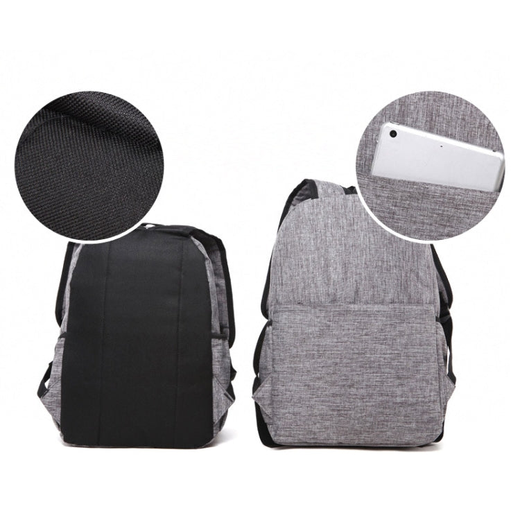 Universal Multi-Function Canvas Laptop Computer Shoulders Bag Leisurely Backpack Students Bag, Small Size: 37x26x12cm, For 13.3 inch and Below Macbook, Samsung, Lenovo, Sony, DELL Alienware, CHUWI, ASUS, HP(Grey)