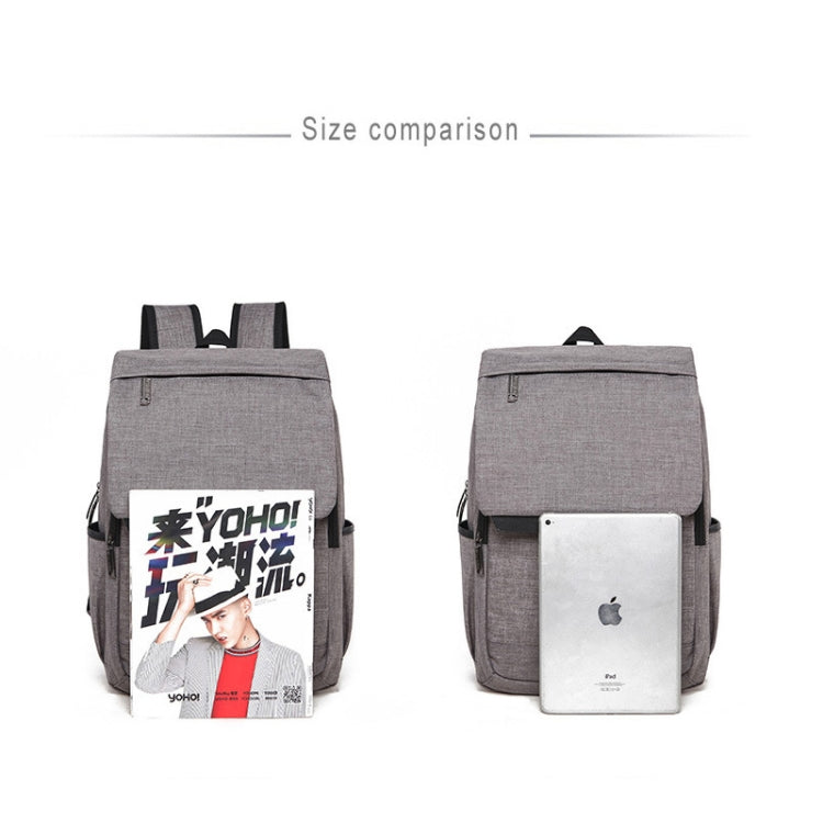 Universal Multi-Function Canvas Laptop Computer Shoulders Bag Leisurely Backpack Students Bag, Size: 42x30x12cm, For 15.6 inch and Below Macbook, Samsung, Lenovo, Sony, DELL Alienware, CHUWI, ASUS, HP(Black)