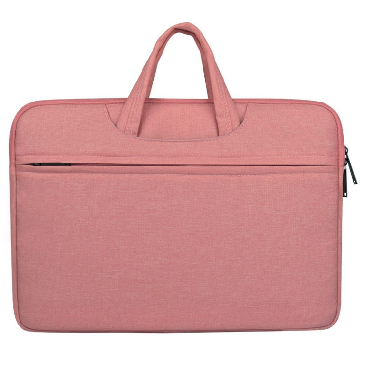 Breathable Wear-resistant Shoulder Handheld Zipper Laptop Bag, For 13.3 inch and Below Macbook, Samsung, Lenovo, Sony, DELL Alienware, CHUWI, ASUS, HP (Pink)