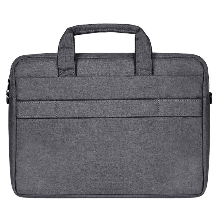 Breathable Wear-resistant Thin and Light Fashion Shoulder Handheld Zipper Laptop Bag with Shoulder Strap, For 13.3 inch and Below Macbook, Samsung, Lenovo, Sony, DELL Alienware, CHUWI, ASUS, HP(Dark Grey)