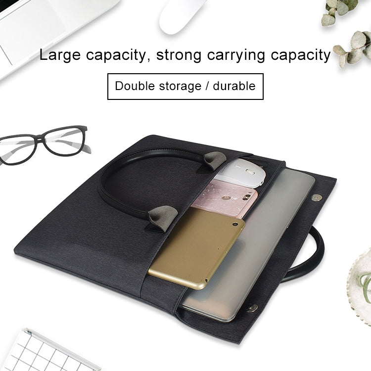 15.4 inch Universal Wearable Soft Handle Portable Laptop Tablet Bag, For Macbook, Samsung, Lenovo, Sony, DELL Alienware, CHUWI, ASUS, HP(Black)