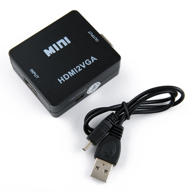 HOWEI HW-2109 Mini HDMI to VGA Video Audio Converter (Black)