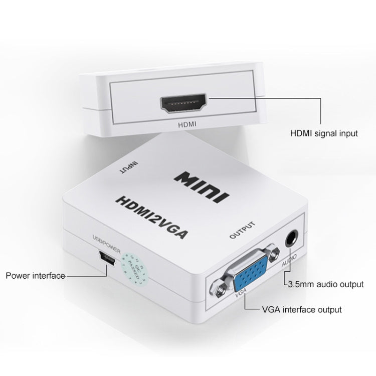 HOWEI HW-2109 Mini HDMI to VGA Video Audio Converter (Black)