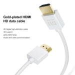 Original Xiaomi 4K HD HDMI Data Cable TV Video Cable with 24K Gold-plated Plug, Support 3D, Length: 3m(White)