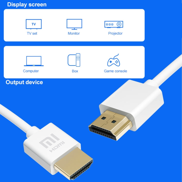 Original Xiaomi 4K HD HDMI Data Cable TV Video Cable with 24K Gold-plated Plug, Support 3D, Length: 3m(White)