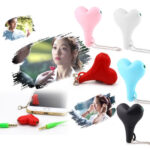 1 Male to 2 Females 3.5mm Jack Plug Multi-function Heart Shaped Earphone Audio Video Splitter Adapter with Key Chain for iPhone, iPad, iPod, Samsung, Xiaomi, HTC and Other 3.5 mm Audio Interface Electronic Digital Products(Black)