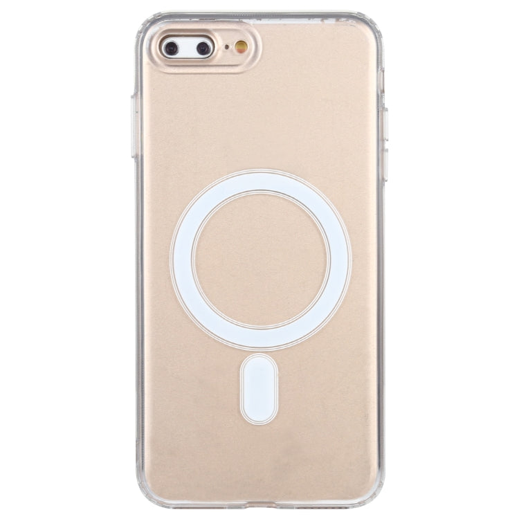 For iPhone 7 Plus / 8  Plus Magsafe Case Simple Magnetic Ring All-inclusive Clear Crystal Acrylic PC +TPU Shockproof Case