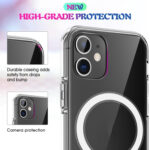 For iPhone 7 Plus / 8  Plus Magsafe Case Simple Magnetic Ring All-inclusive Clear Crystal Acrylic PC +TPU Shockproof Case