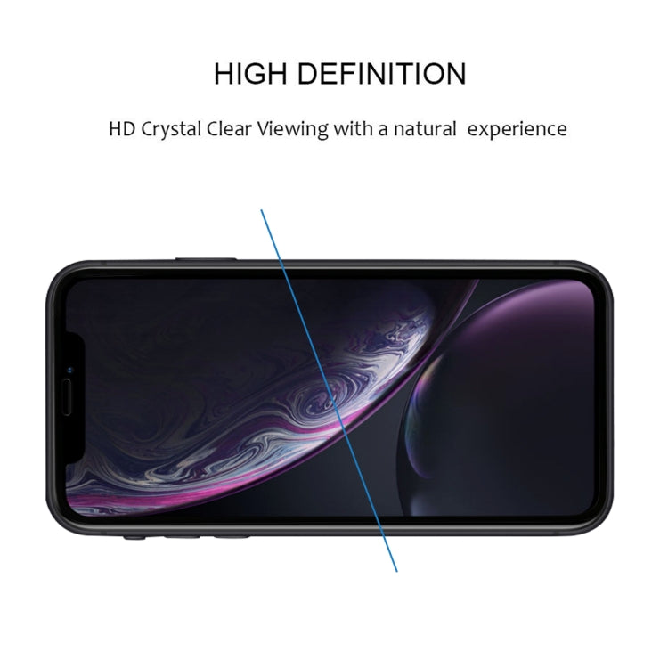 For iPhone 11 / XR Full Glue Silk Print Full Screen Tempered Glass Film(Black)