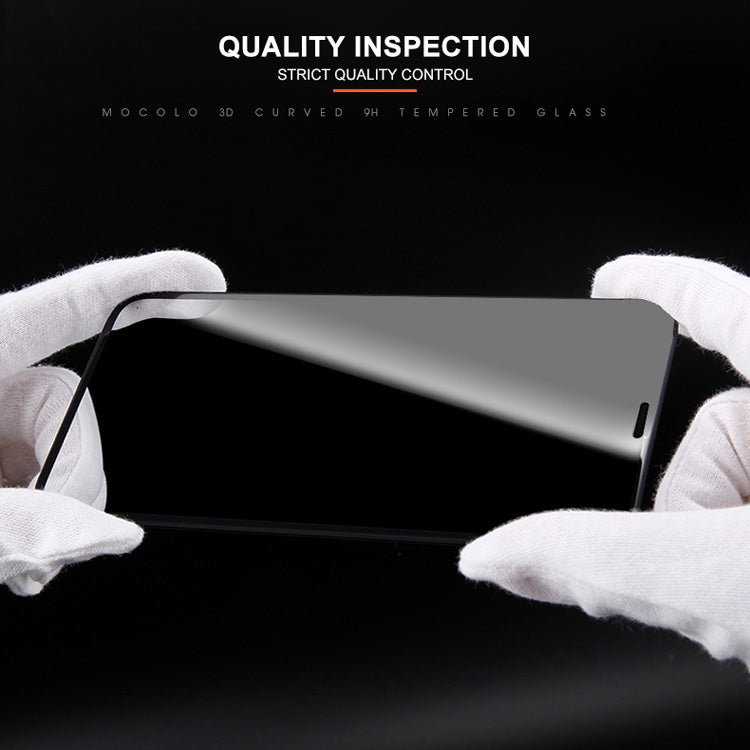 For iPhone 11 / XR mocolo 0.33mm 9H 3D Round Edge Privacy Anti-glare Tempered Glass Film(Black)