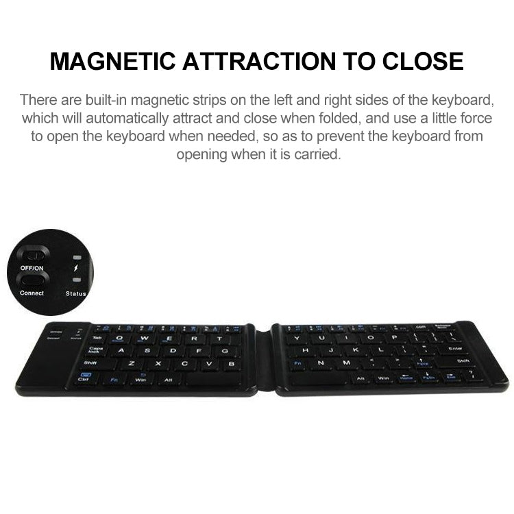 B05 USB Charging Portable Mini Folding Bluetooth Wireless Keyboard (Black)