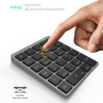 N960 Ultra-thin Universal Aluminum Alloy Rechargeable Wireless Bluetooth Numeric Keyboard (Silver)