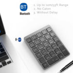 N960 Ultra-thin Universal Aluminum Alloy Rechargeable Wireless Bluetooth Numeric Keyboard (Silver)