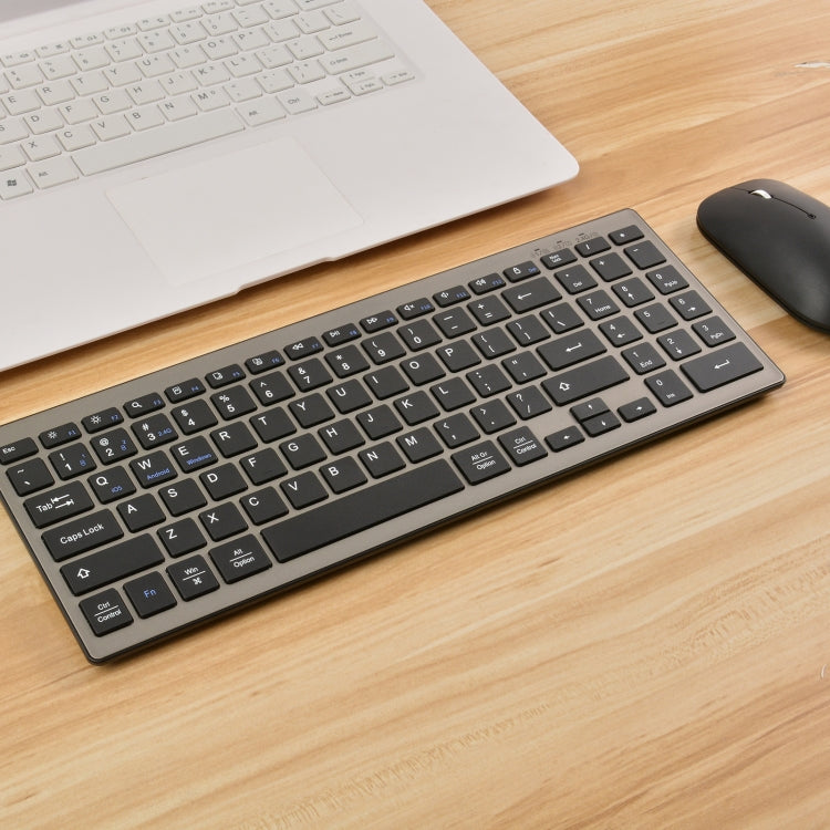 168 2.4Ghz + Bluetooth  Dual Mode Wireless Keyboard + Mouse Kit, Compatible with iSO & Android & Windows (Black)