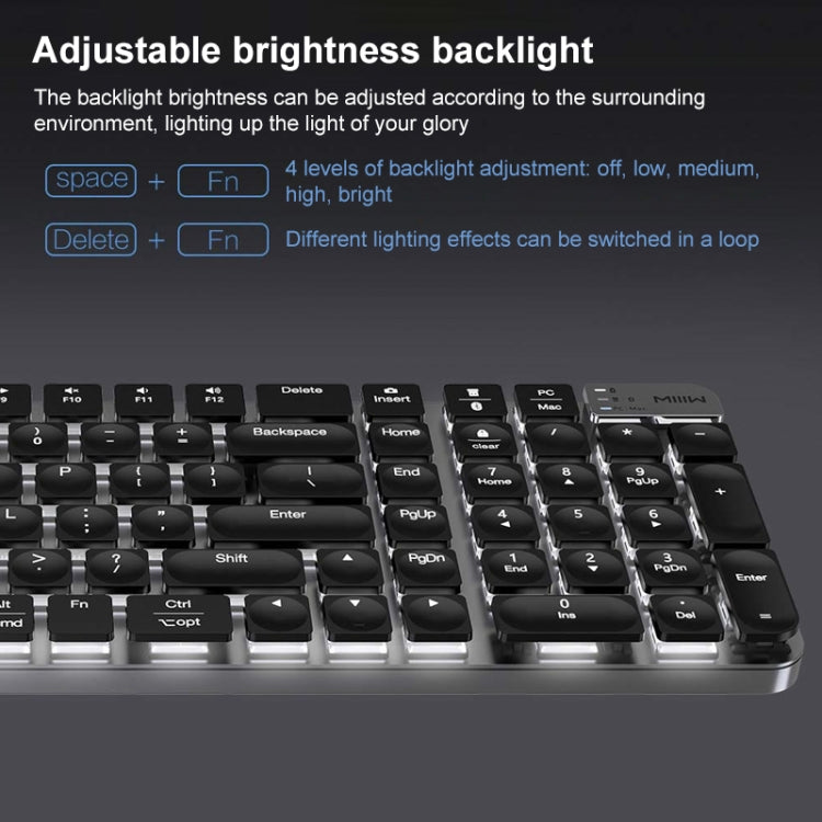 Original Xiaomi Youpin MWWMKP01 102 Keys MIIIW Wireless Dual-mode Low Axis Mechanical Keyboard PRO, Blue Shaft Version