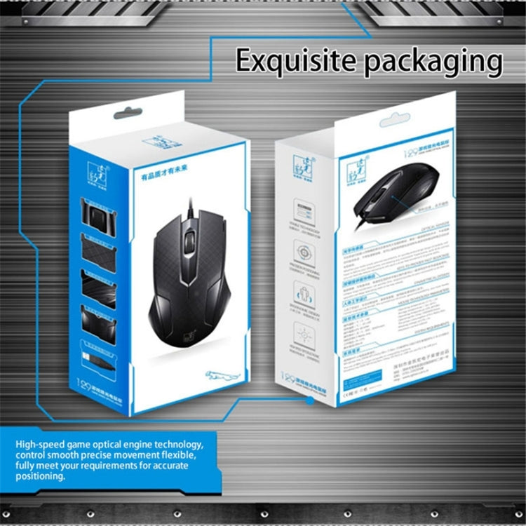 Chasing Leopard 129 USB Universal Wired Optical Gaming Mouse with Counter Weight, Length: 1.3m(Black)