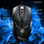 Chasing Leopard 179 USB 1600DPI Three-speed Adjustable Wired Optical Gaming Mouse, Length: 1.3m(Black)