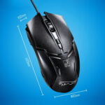 Chasing Leopard 179 USB 1600DPI Three-speed Adjustable Wired Optical Gaming Mouse, Length: 1.3m(Black)