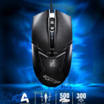 Chasing Leopard 179 USB 1600DPI Three-speed Adjustable Wired Optical Gaming Mouse, Length: 1.3m(Black)