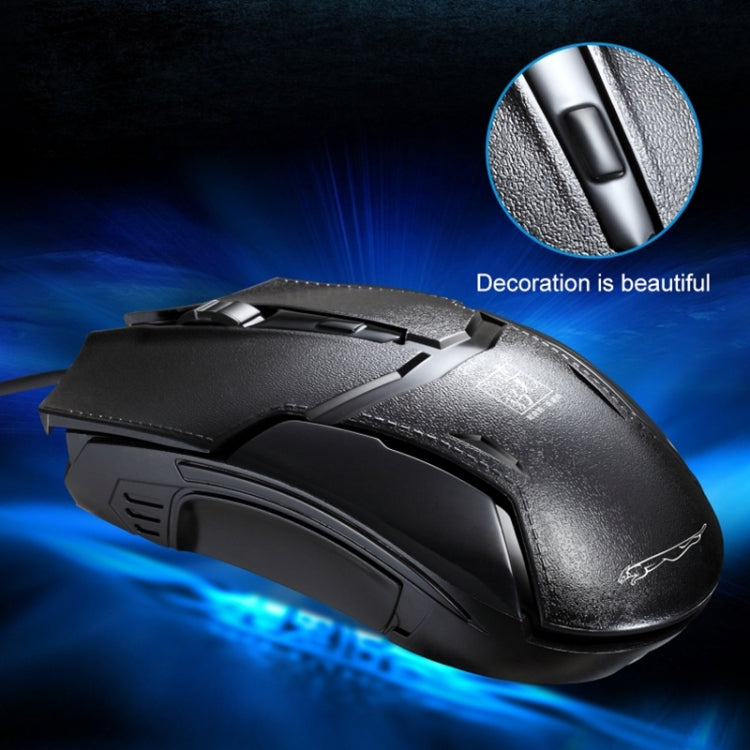 Chasing Leopard 179 USB 1600DPI Three-speed Adjustable Wired Optical Gaming Mouse, Length: 1.3m(Black)