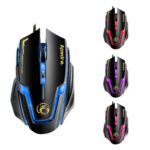 Apedra iMICE A9 High Precision Gaming Mouse LED four color controlled breathing light USB 6 Buttons 3200 DPI Wired Optical Gaming Mouse for Computer PC Laptop(Black)