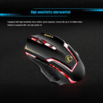 Apedra iMICE A9 High Precision Gaming Mouse LED four color controlled breathing light USB 6 Buttons 3200 DPI Wired Optical Gaming Mouse for Computer PC Laptop(Black)