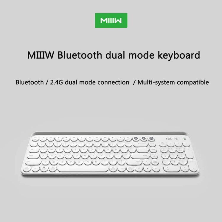 Original Xiaomi Youpin MIIIW 102 Keys Bluetooth + 2.4GHz Wireless Dual Modes Keyboard(White)