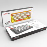 Ajazz 308I Tablet Mobile Phone Computer Household Office Wireless Keyboard(White)