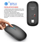 HXSJ M90 2.4GHz Ultrathin Mute Rechargeable Dual Mode Wireless Bluetooth Notebook PC Mouse (Gold)