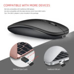 HXSJ M90 2.4GHz Ultrathin Mute Rechargeable Dual Mode Wireless Bluetooth Notebook PC Mouse (Gold)