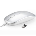 HXSJ M90 2.4GHz Ultrathin Mute Rechargeable Dual Mode Wireless Bluetooth Notebook PC Mouse (Silver)