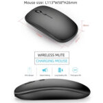 HXSJ M90 2.4GHz Ultrathin Mute Rechargeable Dual Mode Wireless Bluetooth Notebook PC Mouse (Silver)