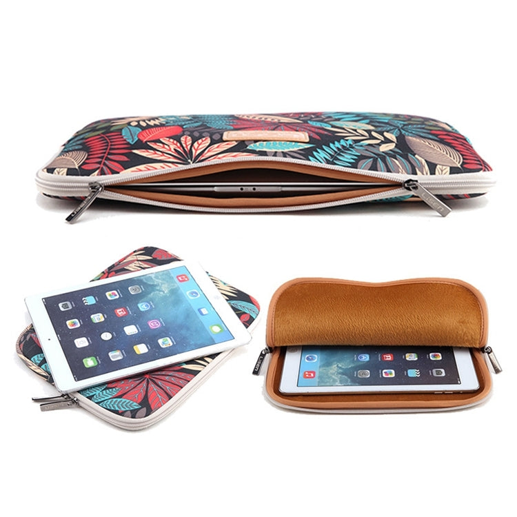 Lisen 12 inch Sleeve Case Colorful Leaves Zipper Briefcase Carrying Bag for iPad, Macbook, Samsung, Lenovo, Sony, DELL Alienware, CHUWI, ASUS, HP, 12 inch and Below Laptops / Tablets(Grey)