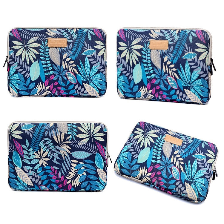 Lisen 12 inch Sleeve Case Colorful Leaves Zipper Briefcase Carrying Bag for iPad, Macbook, Samsung, Lenovo, Sony, DELL Alienware, CHUWI, ASUS, HP, 12 inch and Below Laptops / Tablets(Blue)