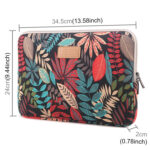 Lisen 13 inch Sleeve Case Colorful Leaves Zipper Briefcase Carrying Bag for Macbook, Samsung, Lenovo, Sony, DELL Alienware, CHUWI, ASUS, HP, 13 inch and Below Laptops(Black)