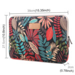 Sleeve Case Colorful Leaves Zipper Briefcase Carrying Bag for Macbook, Samsung, Lenovo, Sony, DELL Alienware, CHUWI, ASUS, HP, 15.6 inch and Below Laptops(Black)