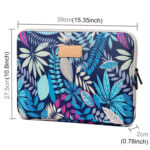 Sleeve Case Colorful Leaves Zipper Briefcase Carrying Bag for Macbook, Samsung, Lenovo, Sony, DELL Alienware, CHUWI, ASUS, HP, 15.6 inch and Below Laptops(Blue)