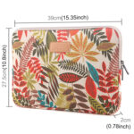 Sleeve Case Colorful Leaves Zipper Briefcase Carrying Bag for Macbook, Samsung, Lenovo, Sony, DELL Alienware, CHUWI, ASUS, HP, 15.6 inch and Below Laptops(White)