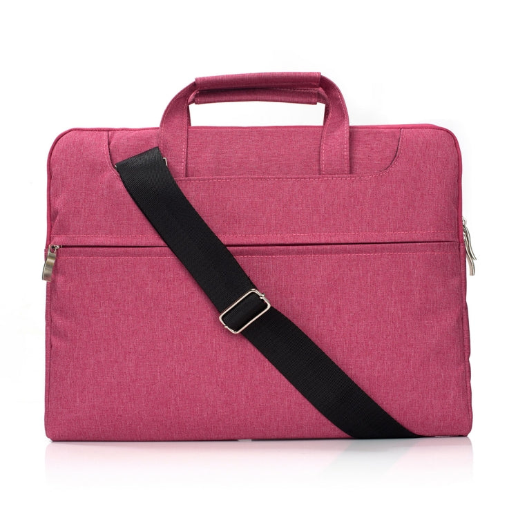 Portable One Shoulder Handheld Zipper Laptop Bag, For 11.6 inch and Below Macbook, Samsung, Lenovo, Sony, DELL Alienware, CHUWI, ASUS, HP (Magenta)