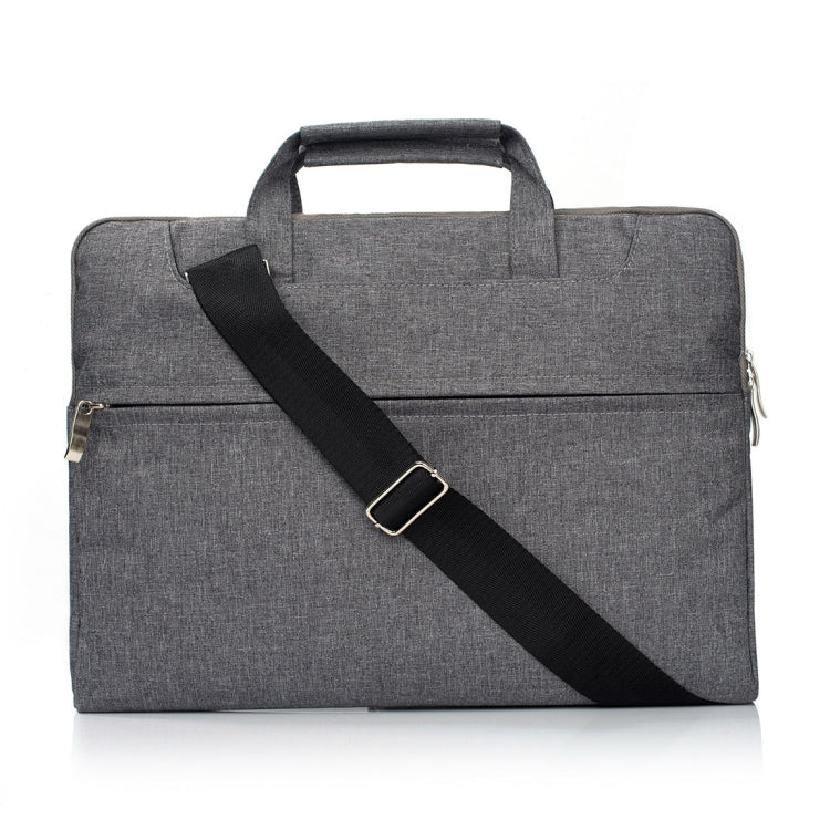 Portable One Shoulder Handheld Zipper Laptop Bag, For 13.3 inch and Below Macbook, Samsung, Lenovo, Sony, DELL Alienware, CHUWI, ASUS, HP (Grey)