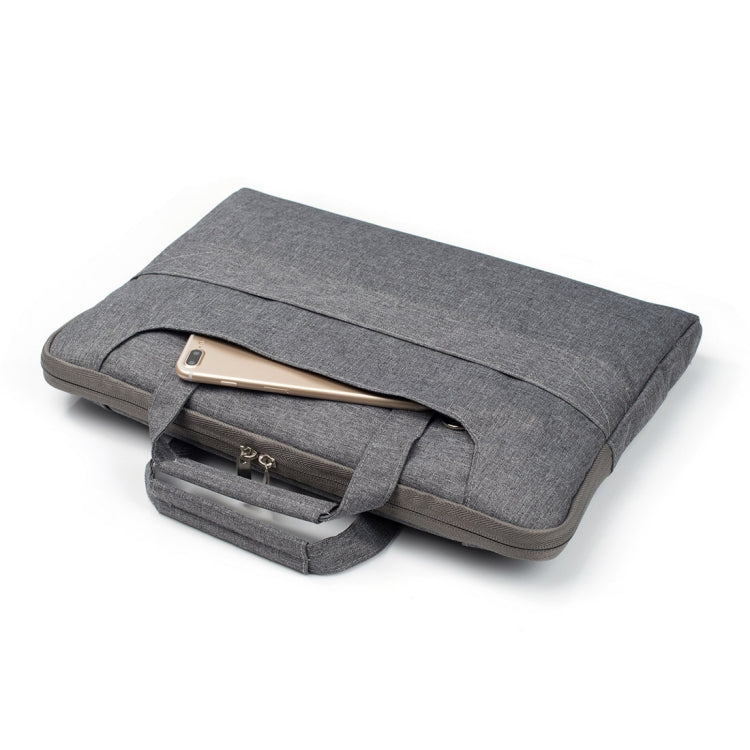 Portable One Shoulder Handheld Zipper Laptop Bag, For 13.3 inch and Below Macbook, Samsung, Lenovo, Sony, DELL Alienware, CHUWI, ASUS, HP (Grey)