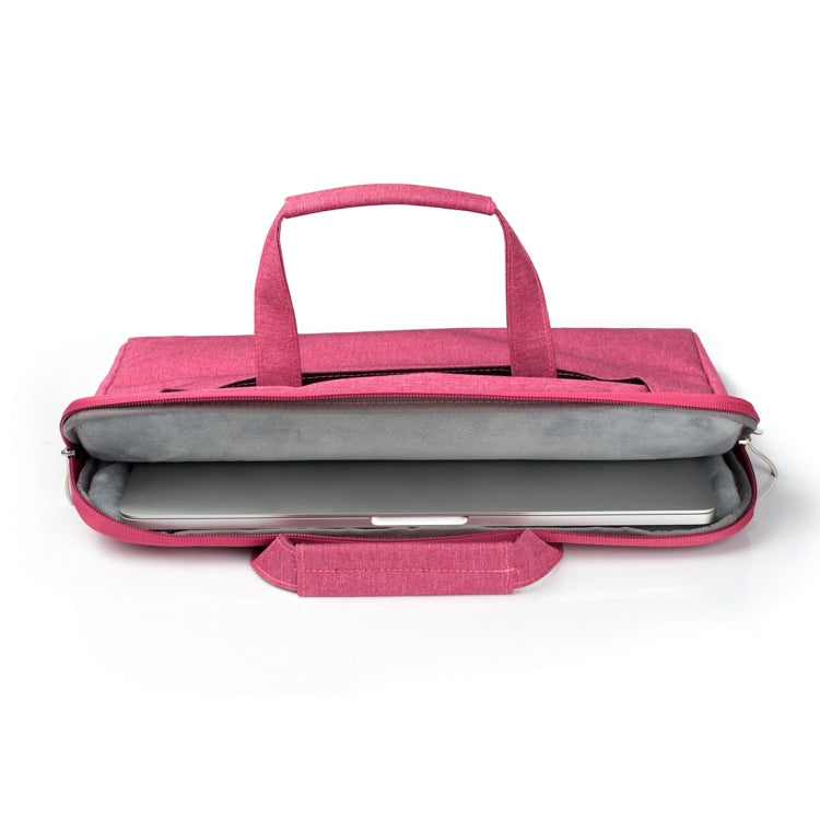 Portable One Shoulder Handheld Zipper Laptop Bag, For 13.3 inch and Below Macbook, Samsung, Lenovo, Sony, DELL Alienware, CHUWI, ASUS, HP (Magenta)