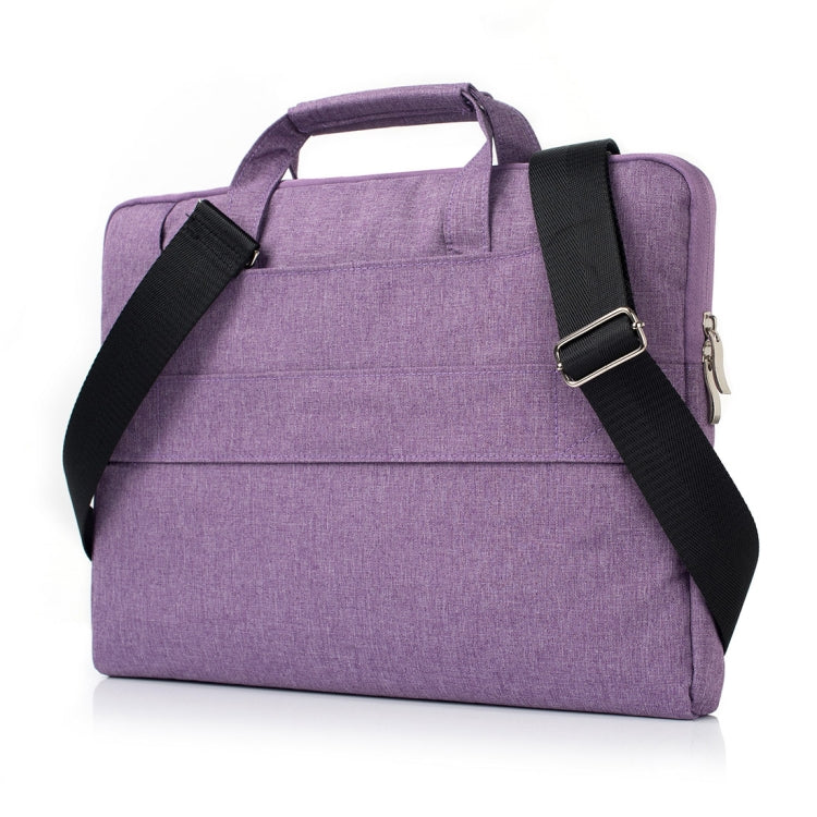 Portable One Shoulder Handheld Zipper Laptop Bag, For 13.3 inch and Below Macbook, Samsung, Lenovo, Sony, DELL Alienware, CHUWI, ASUS, HP (Purple)