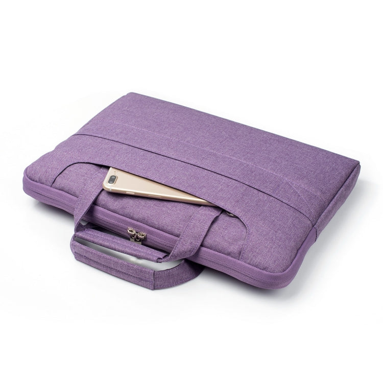 Portable One Shoulder Handheld Zipper Laptop Bag, For 13.3 inch and Below Macbook, Samsung, Lenovo, Sony, DELL Alienware, CHUWI, ASUS, HP (Purple)