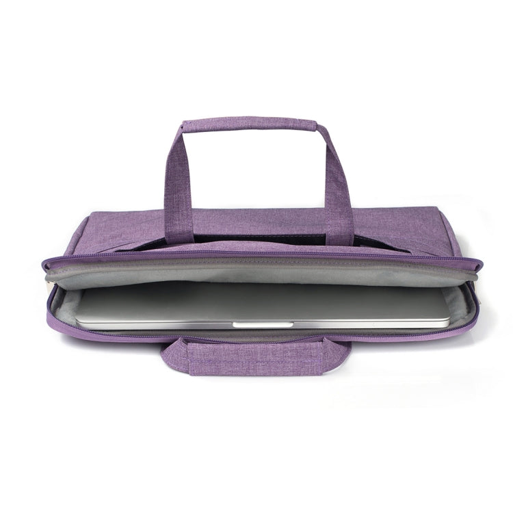 Portable One Shoulder Handheld Zipper Laptop Bag, For 13.3 inch and Below Macbook, Samsung, Lenovo, Sony, DELL Alienware, CHUWI, ASUS, HP (Purple)